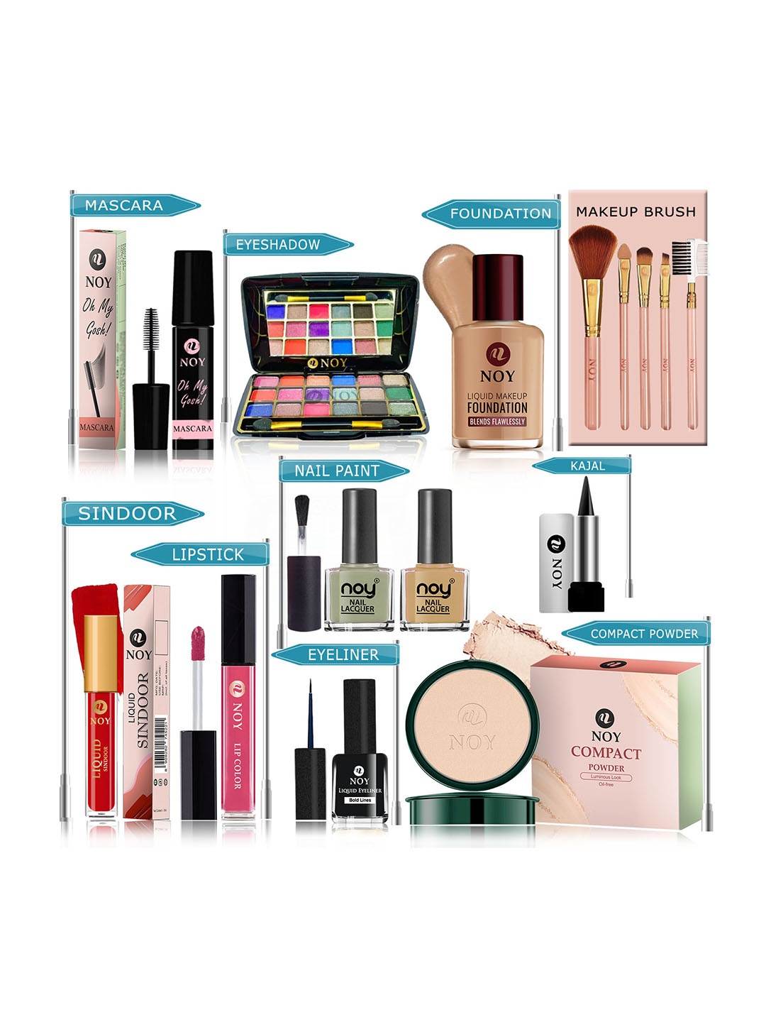 

NOY Set Of 15 Makeup Combo Radiance Gift Set- #YN142, Nude