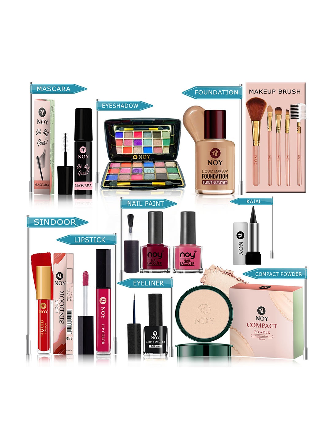 

NOY Set Of 15 Makeup Combo Gift Set-#YN220, Magenta