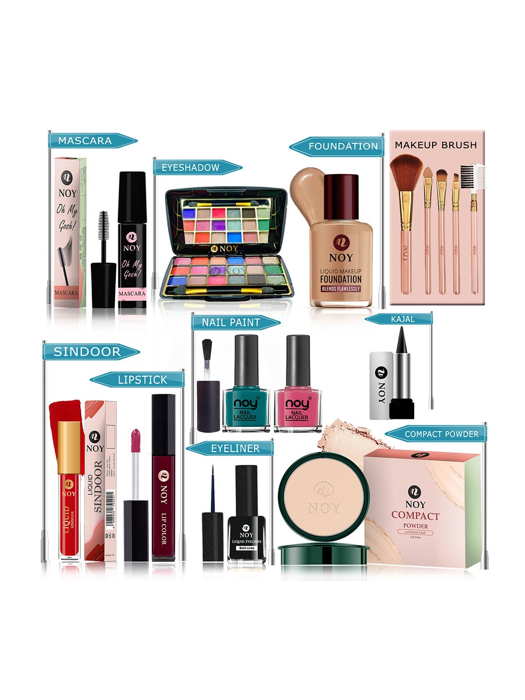 

NOY Set Of 15 Makeup Combo Maven Gift Set- #YN195, Maroon