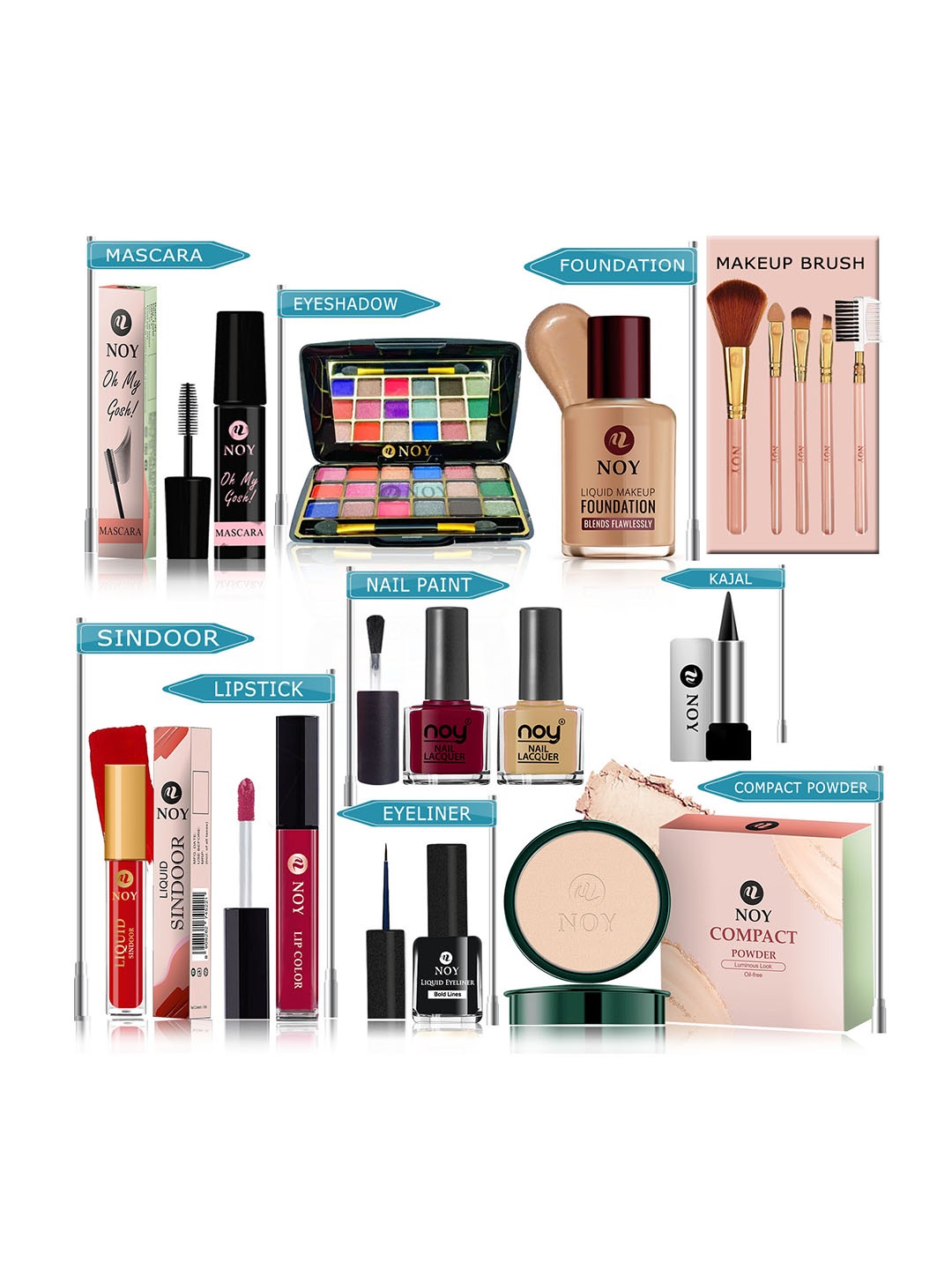 

NOY Set Of 15 Makeup Combo Mesmerize Gift Set- #YN135, Peach