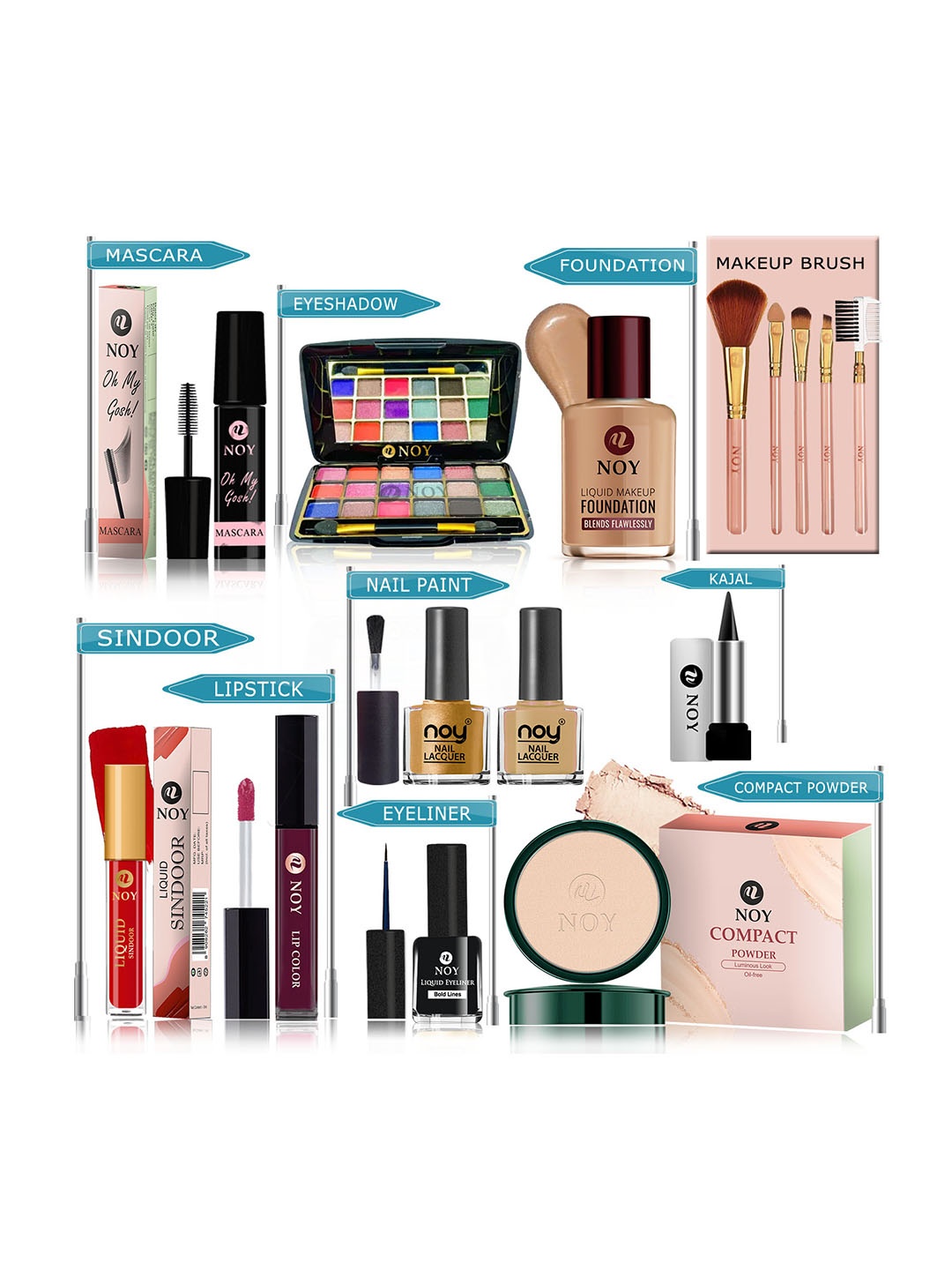 

NOY Set Of 15 Makeup Combo Gift Set- #YN157, Burgundy