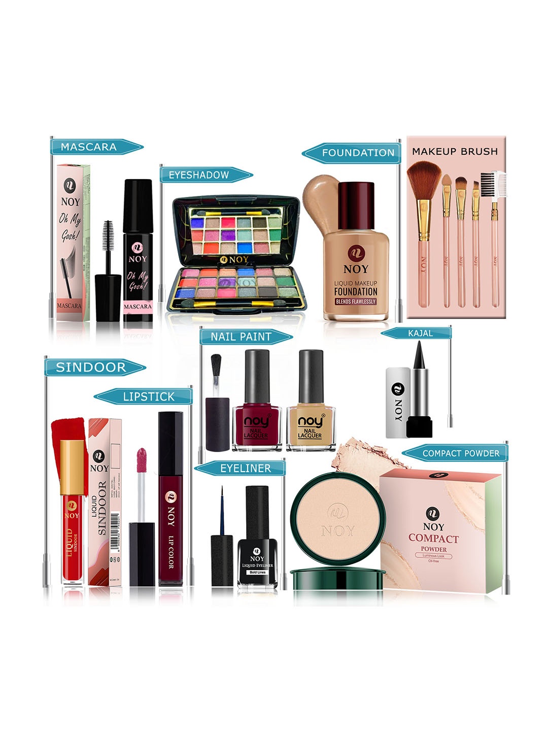 

NOY Set Of 15 Makeup Combo Opulence Gift Set- #YN139, Burgundy