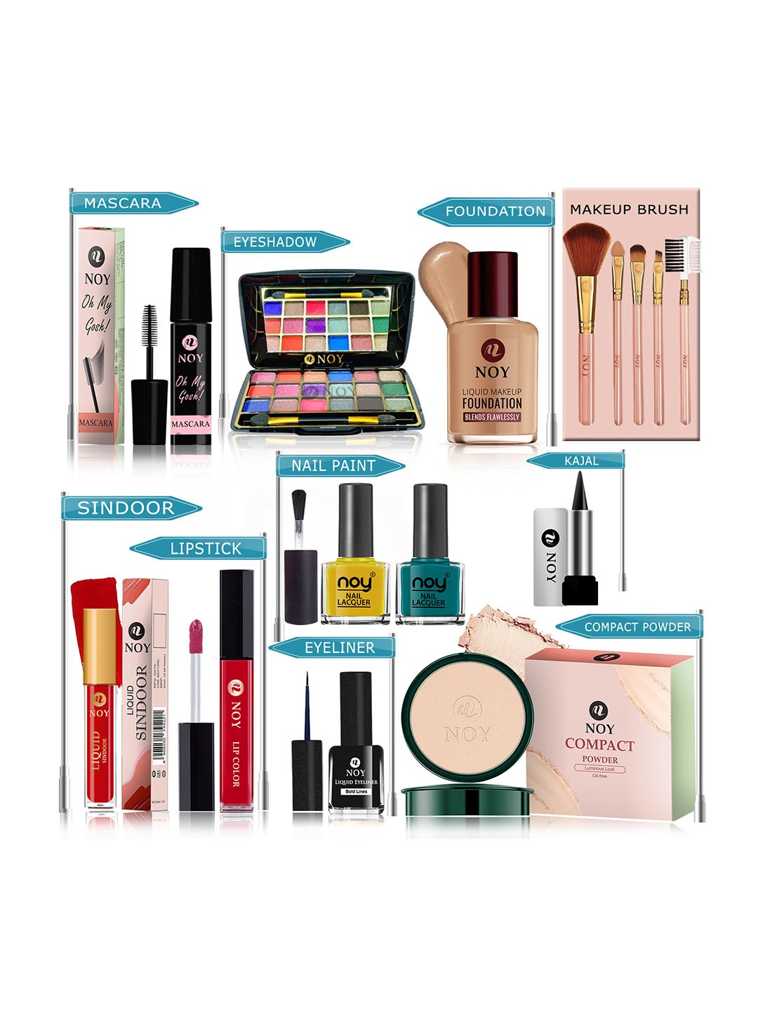 

NOY Set Of 15 Makeup Combo Temptation Gift Set- #YN272, Red