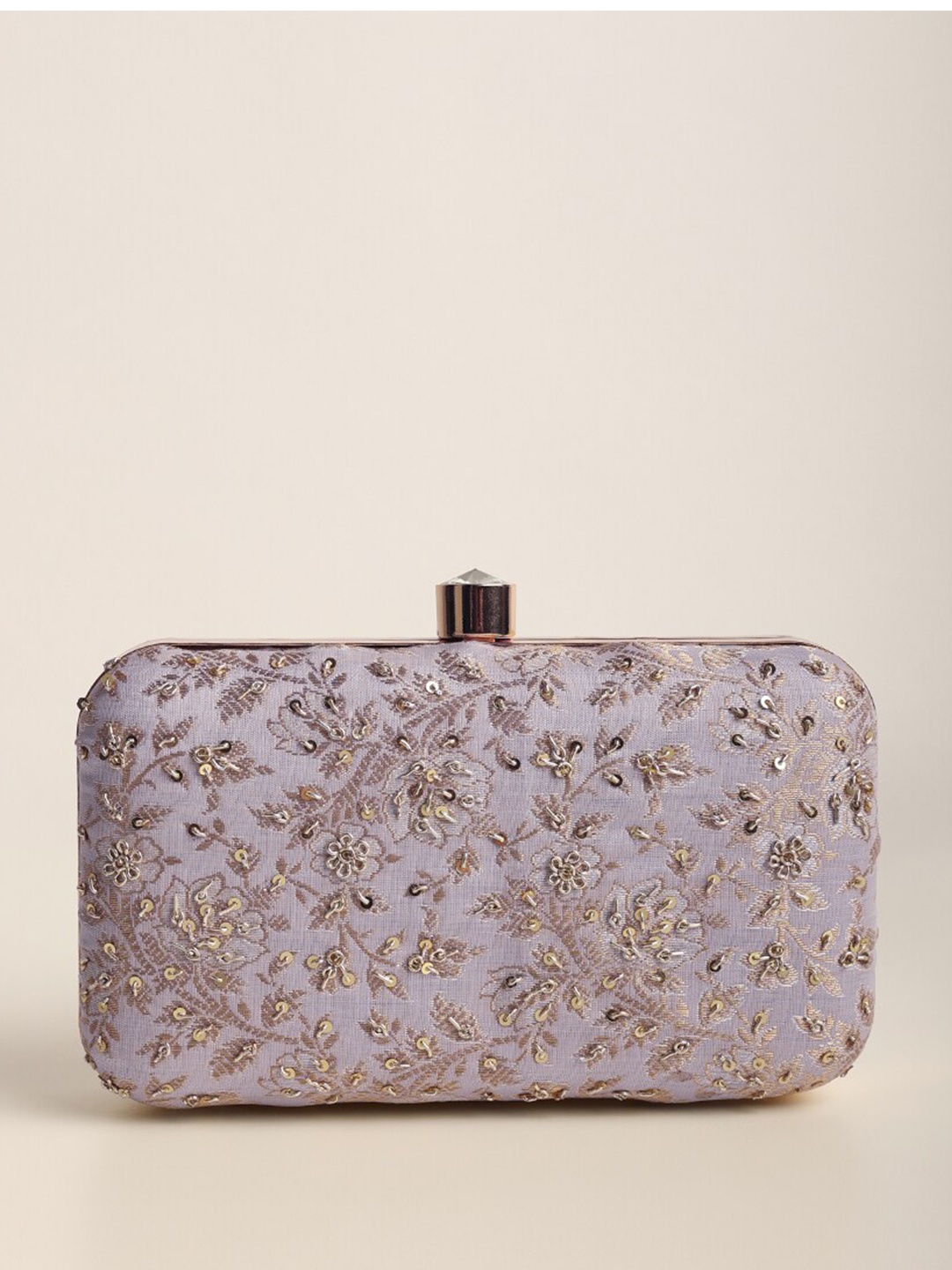 

KALKI Fashion Embellished Box Clutch, Lavender