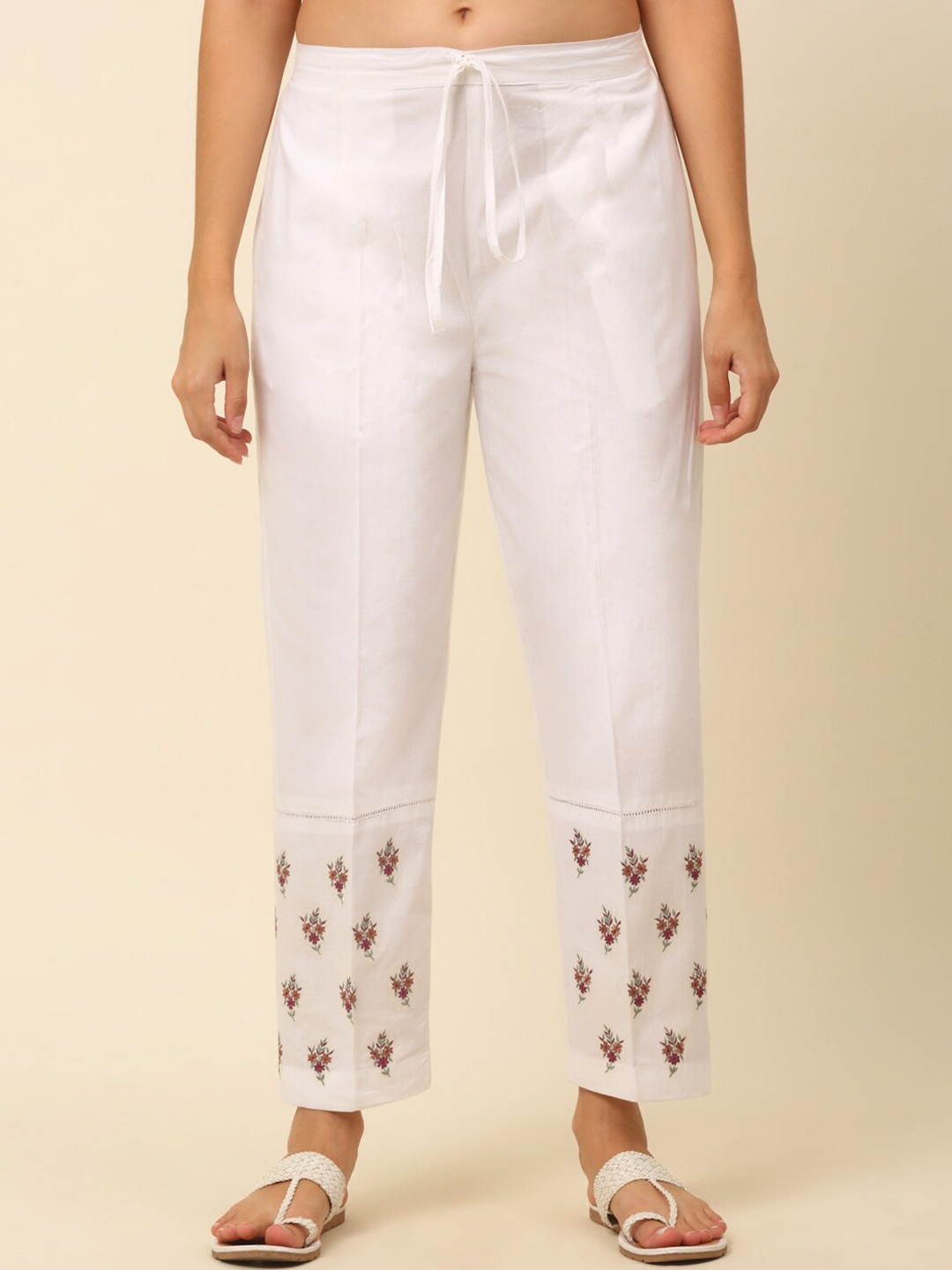 

Laado - Pamper Yourself Women White Ethnic Palazzos