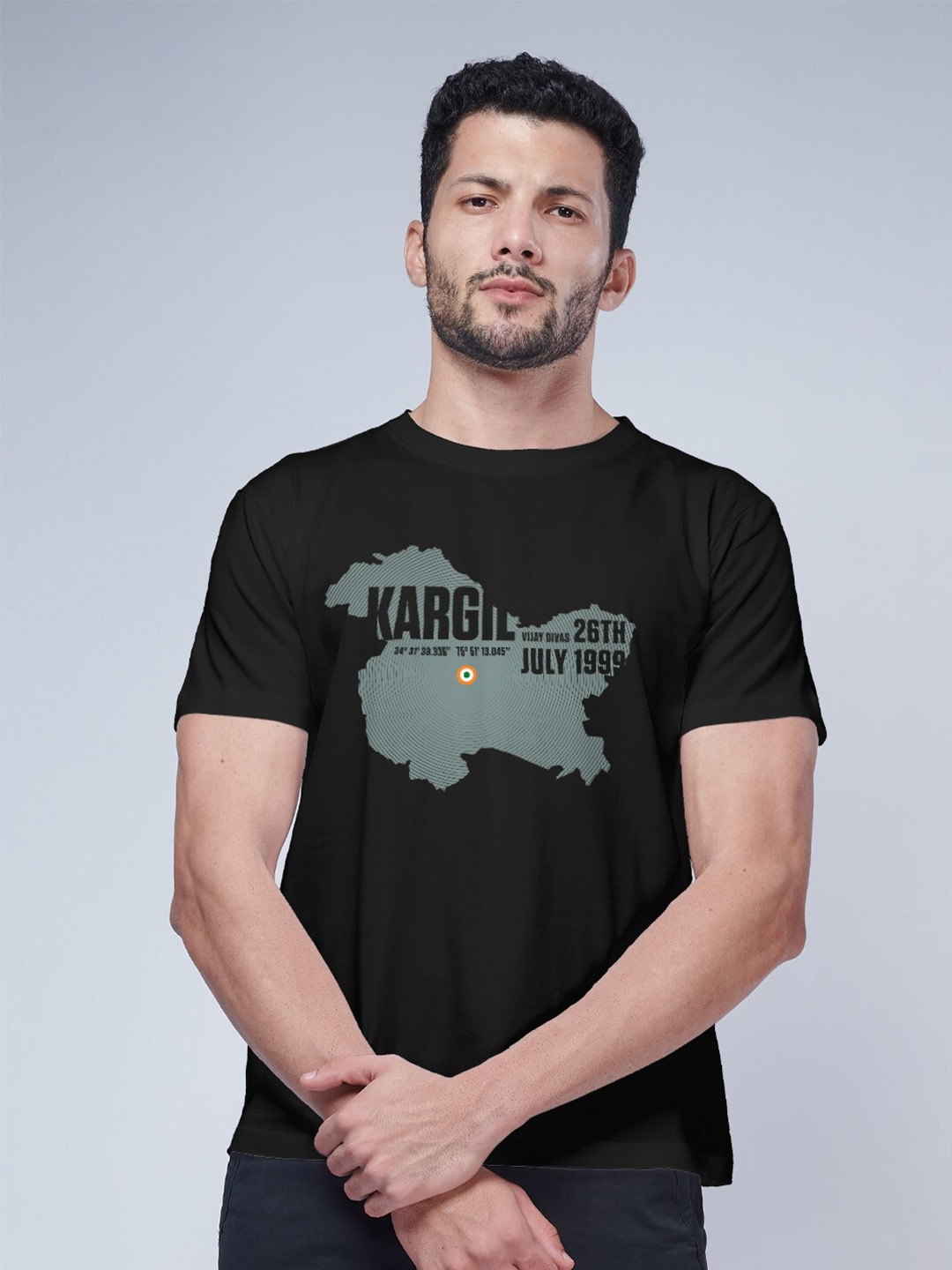 

Aero Armour Typography Printed Round Neck Regular Fit Cotton Casual Shirt, Black