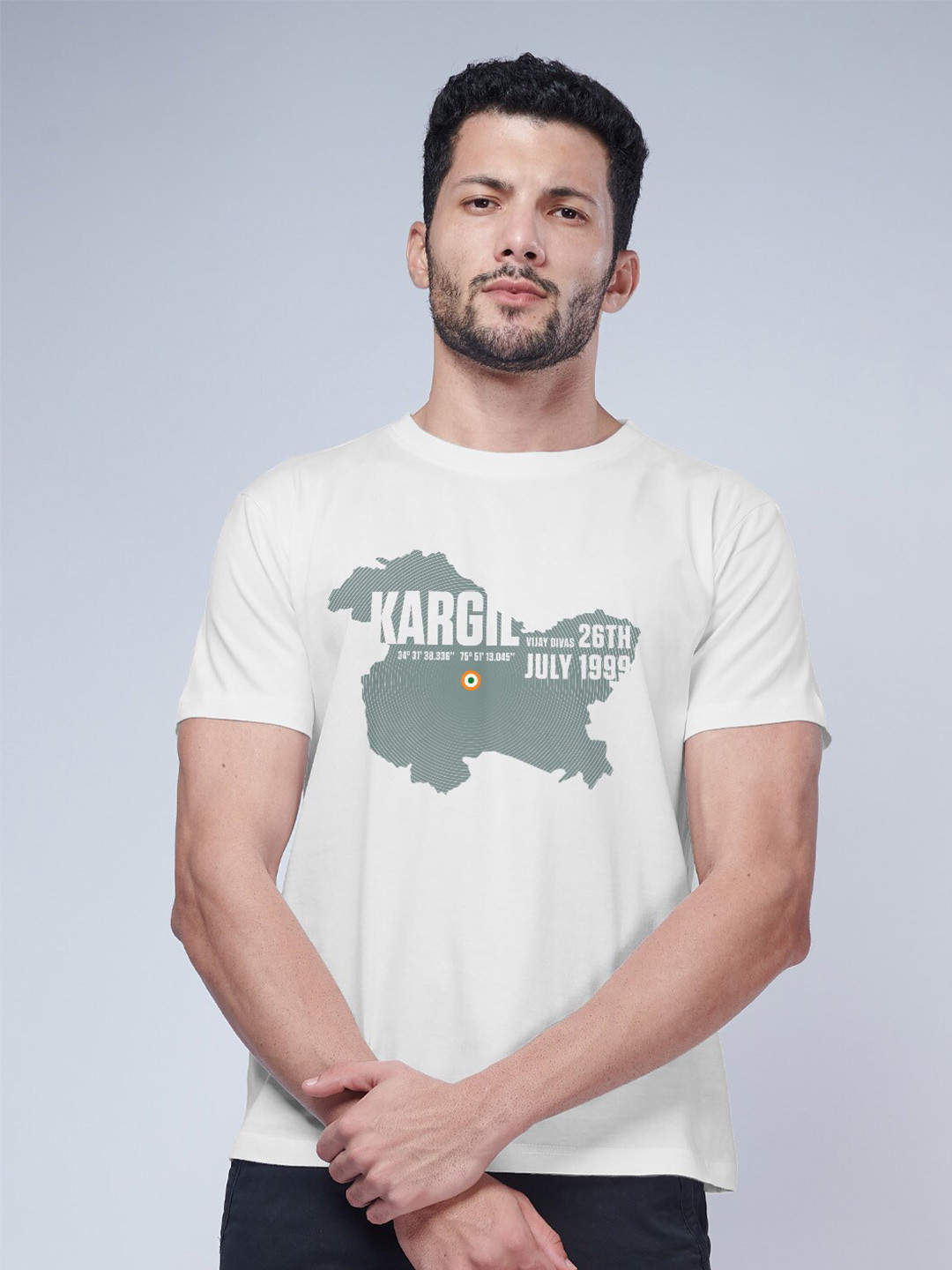 

Aero Armour Typography Printed Round Neck Regular Fit Cotton Casual Shirt, White