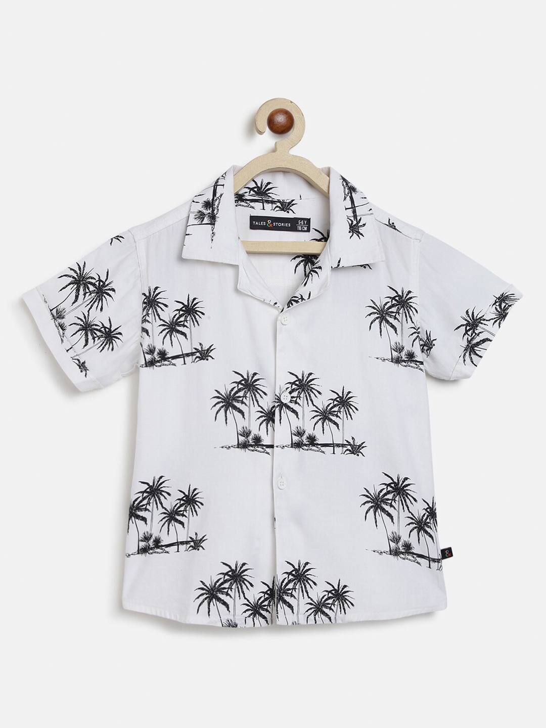 

TALES & STORIES Boys Floral Printed Cotton Casual Shirt, White