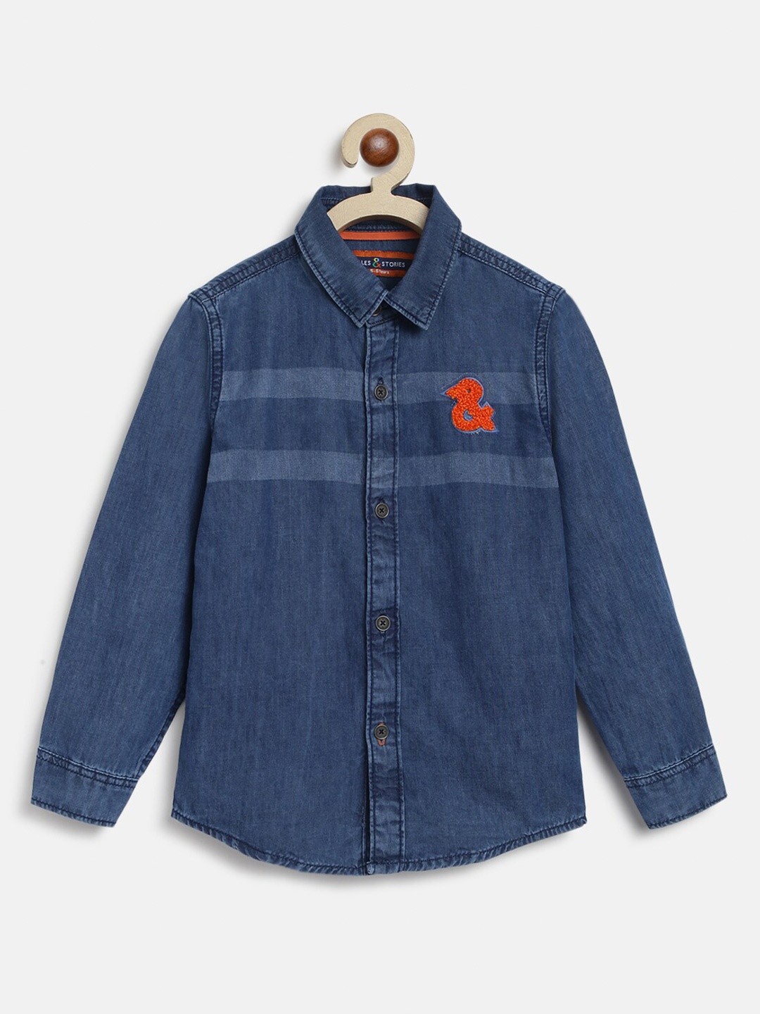 

TALES & STORIES Boys Striped Cotton Casual Shirt, Blue