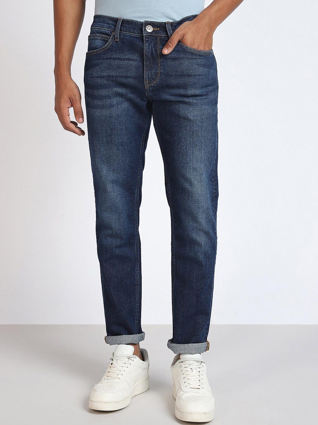 

Lee Men Slim Fit Stretchable Cotton Regular Jeans, Blue