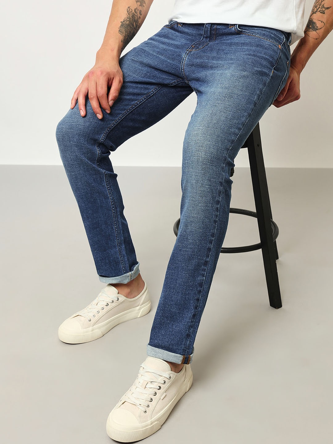 

Lee Men Slim Fit Clean Look Light Fade Mid-Rise Jeans, Blue