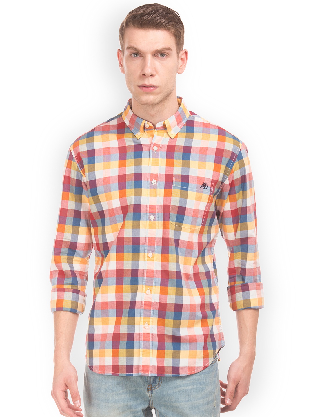 

Aeropostale Men Multicoloured Regular Fit Checked Casual Shirt, Multi