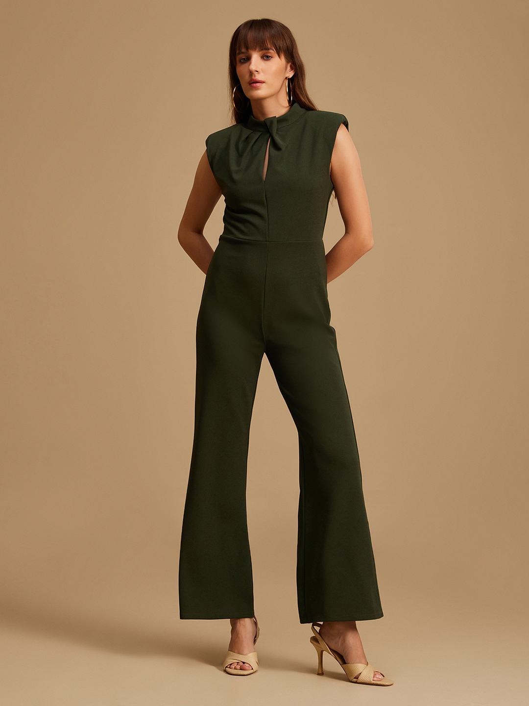 

Kazo Sleeveless Basic Jumpsuit, Olive