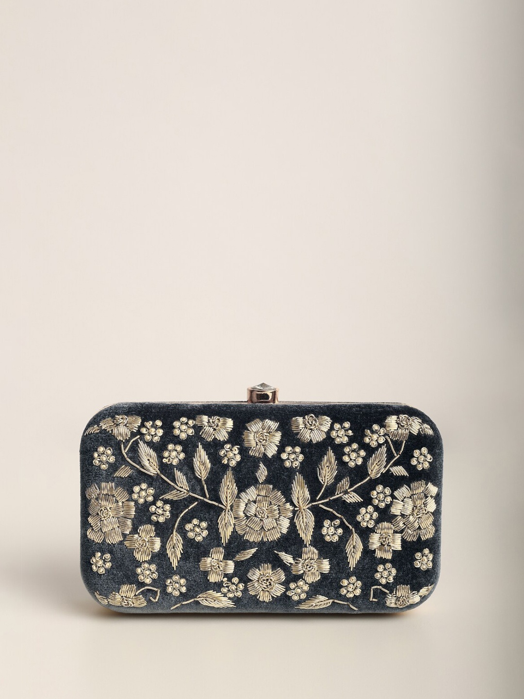 

KALKI Fashion Embroidered Potli Clutch, Black