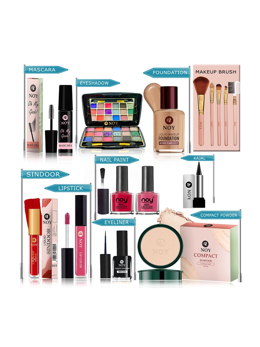 

NOY Set Of 15 Makeup Combo Marvel Gift Set- #YN254, Peach