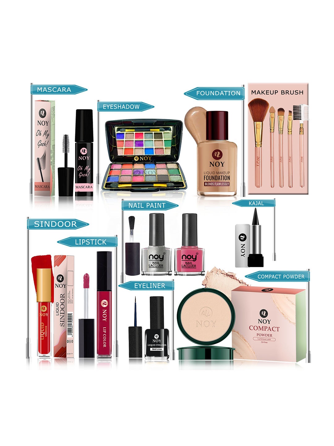 

NOY Set Of 15 Makeup Combo Icona Gift Set-#YN247, Pink