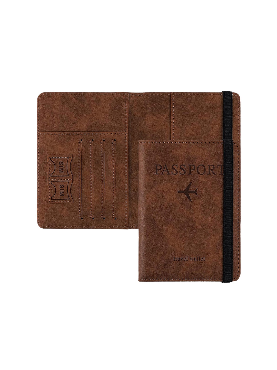 

HOUSE OF QUIRK Textured Passport Holder, Brown