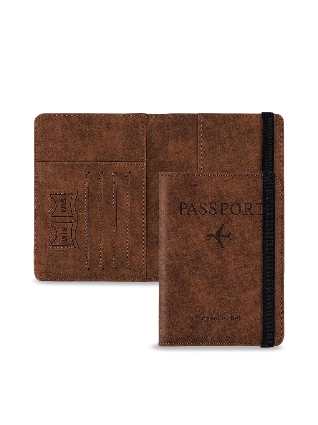 

HOUSE OF QUIRK Textured Passport Holder, Brown