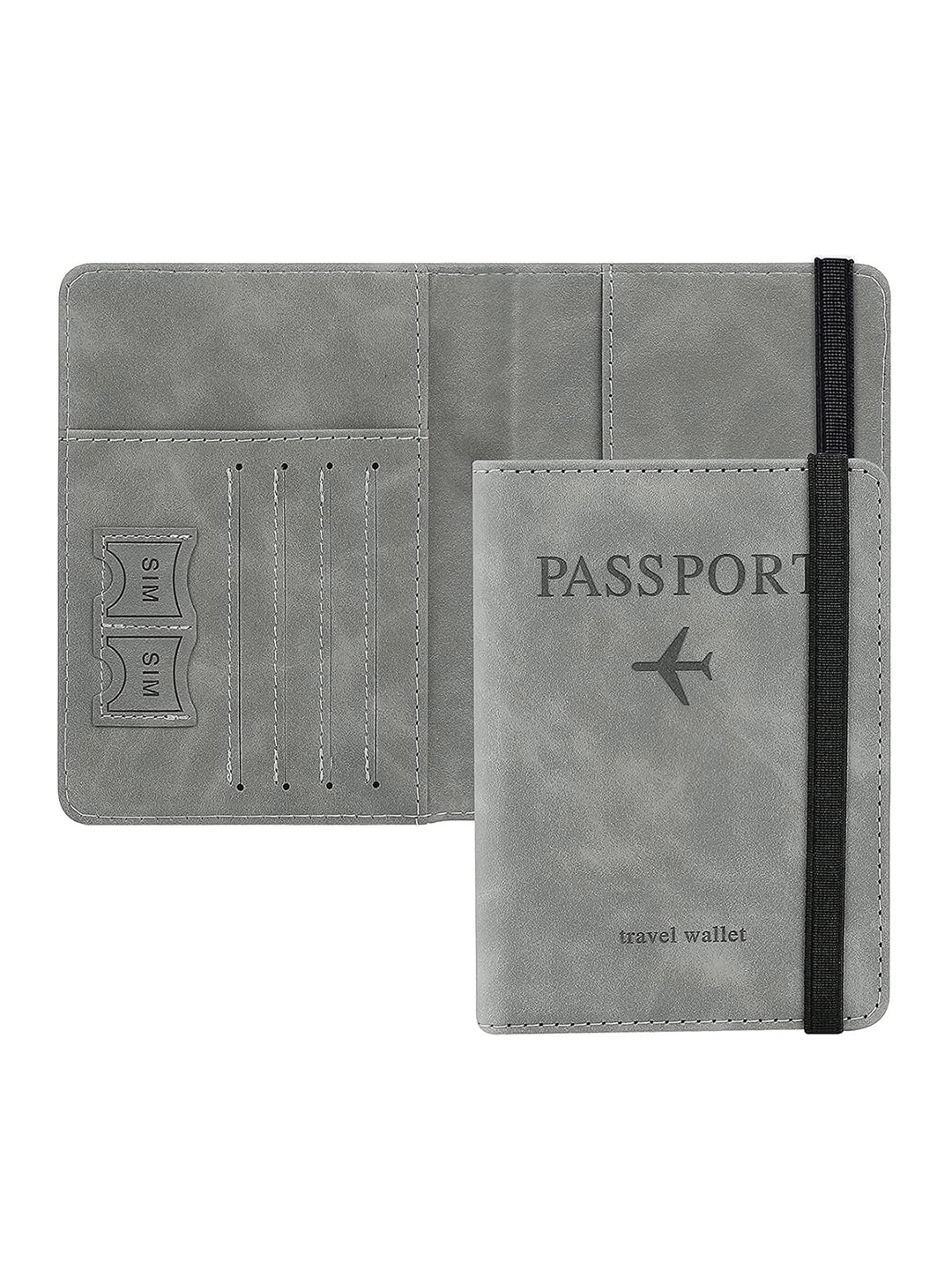 

HOUSE OF QUIRK Textured Passport Holder, Grey