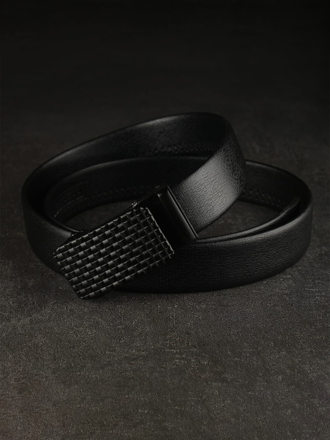 

Zacharias Men Textured Wide Belt, Black