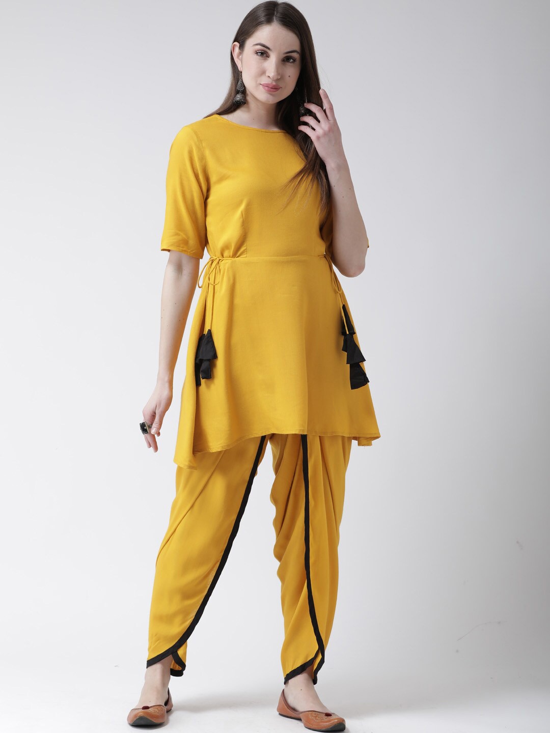 

Castle Lifestyle A-Line Kurta With Harem Pants, Mustard