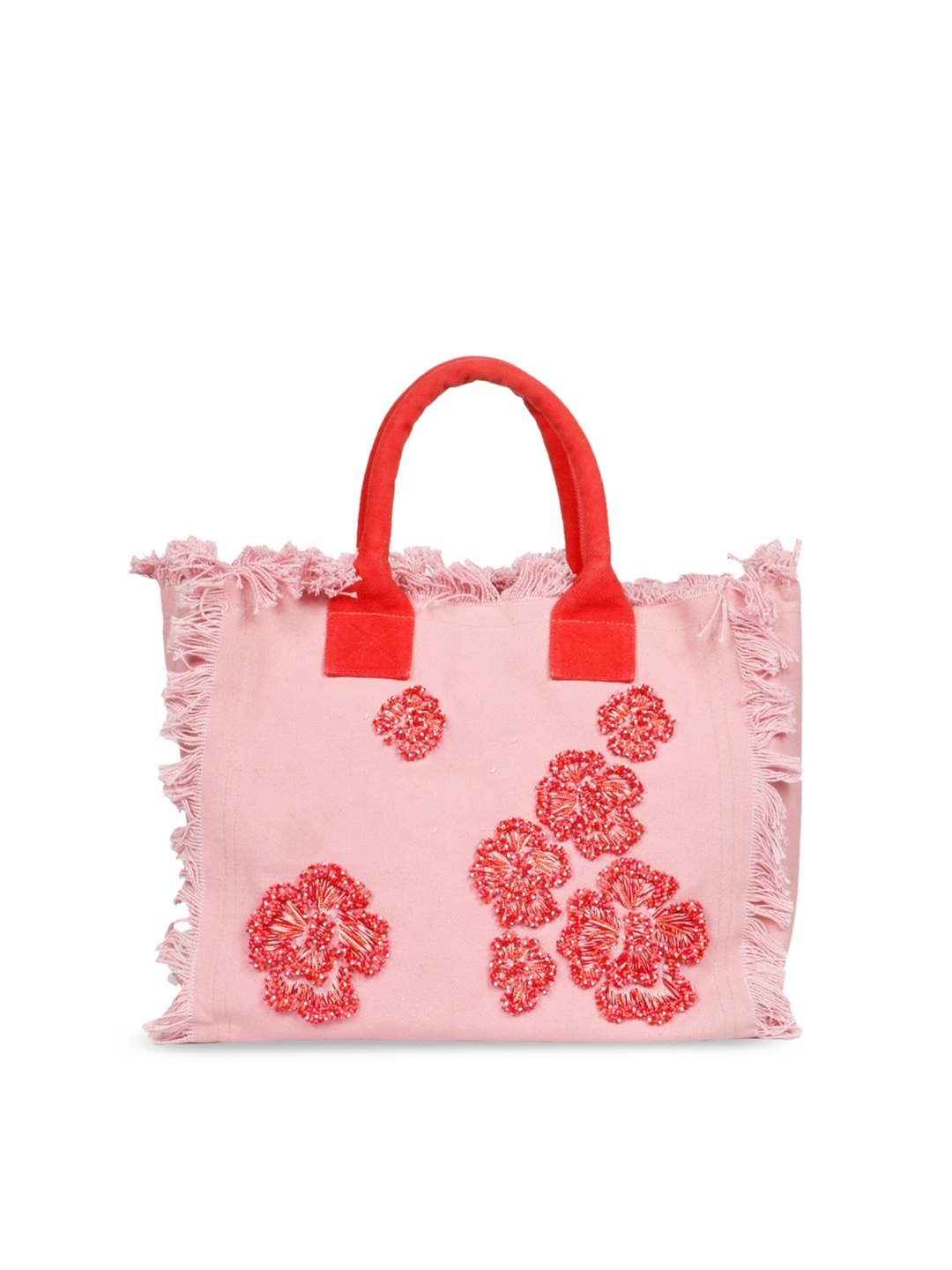 Saint G Floral Embellished Shopper Tote Bag, Pink