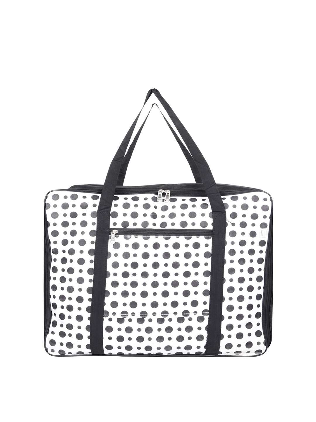 

Kuber Industries Black & White Printed Large Underbed Canvas Storage Bag