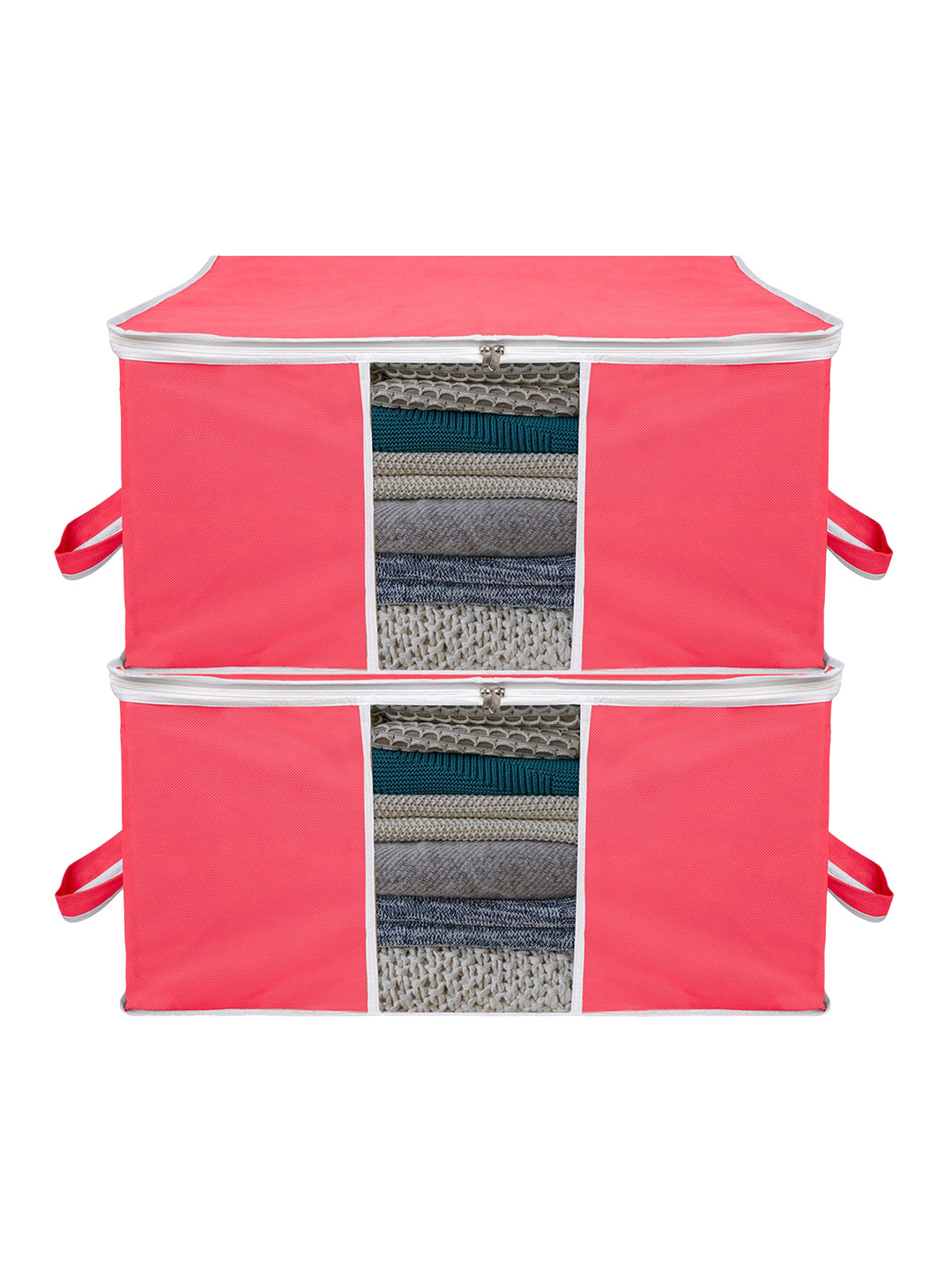 

Kuber Industries Pink 2-Pieces Underbed Storage Bag