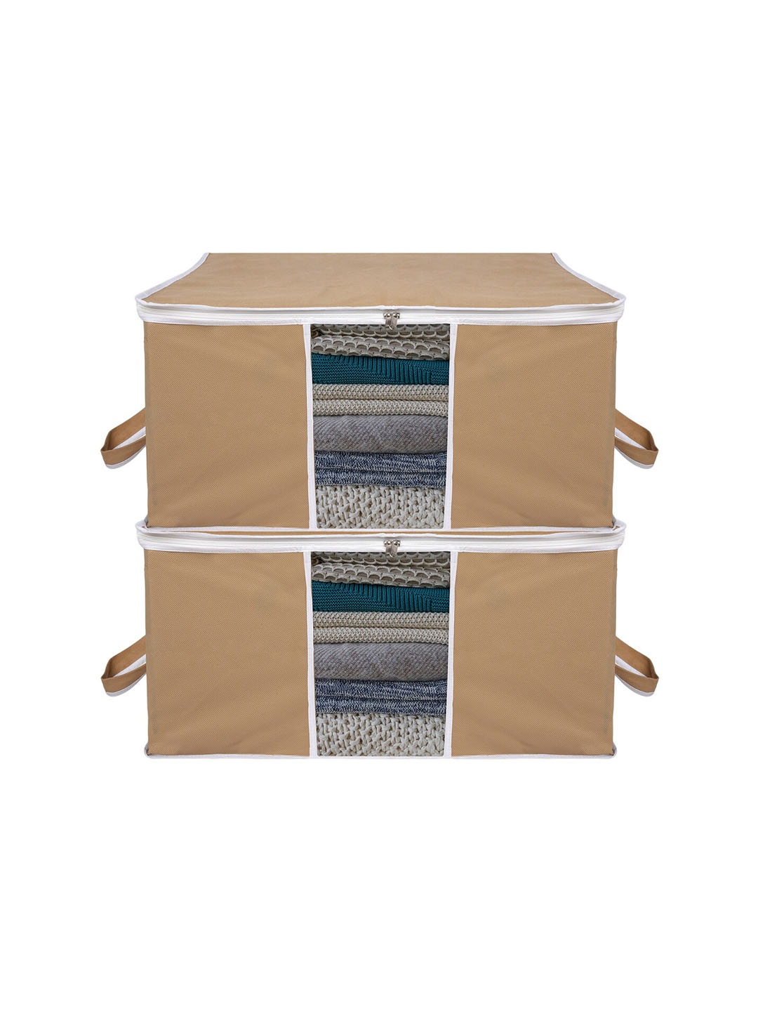 

Kuber Industries Brown 2 Pieces Underbed Storage Bag Organisers, Coffee brown