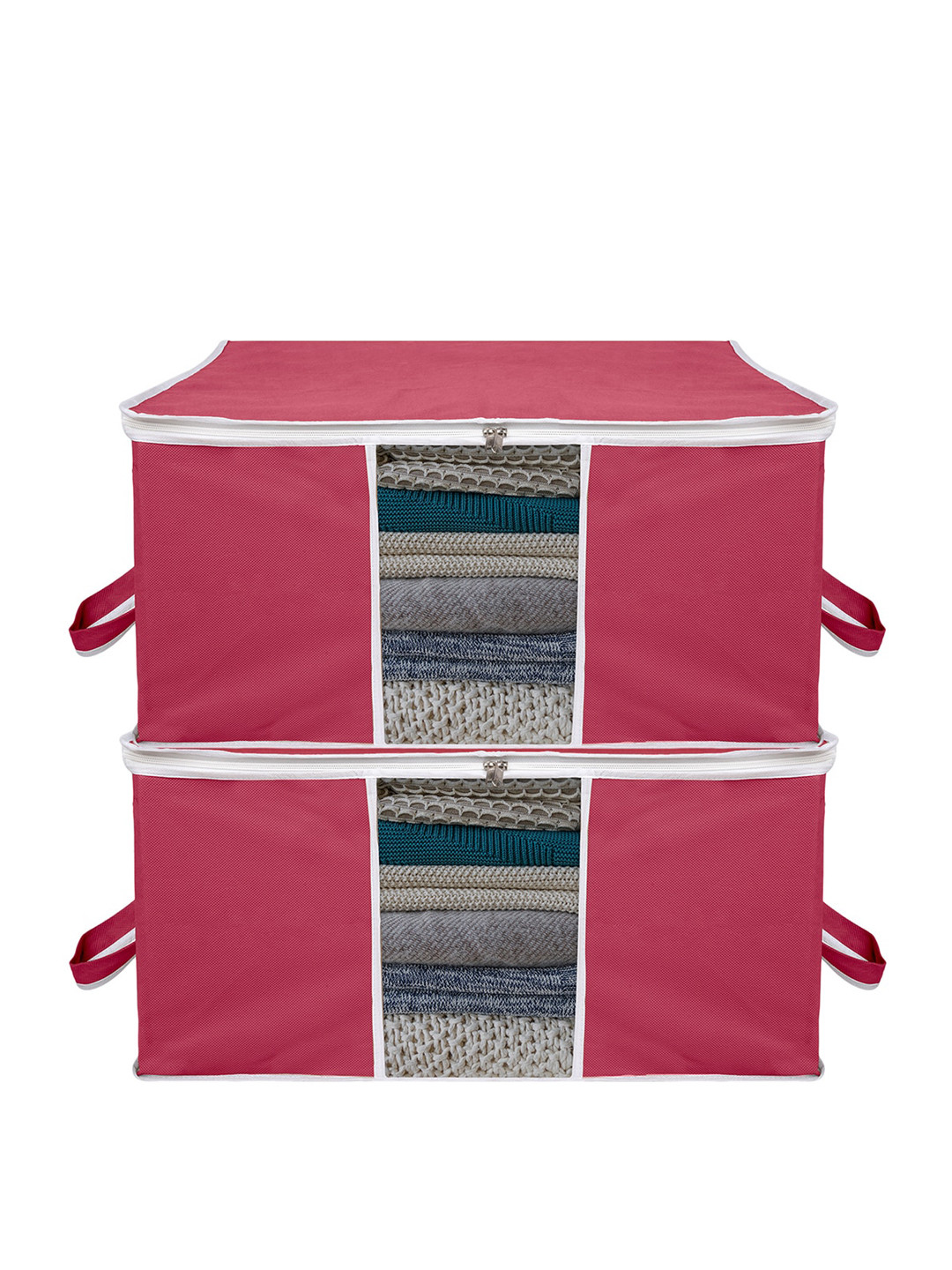 

Kuber Industries Maroon 2 Pieces Underbed Storage Bag Organisers