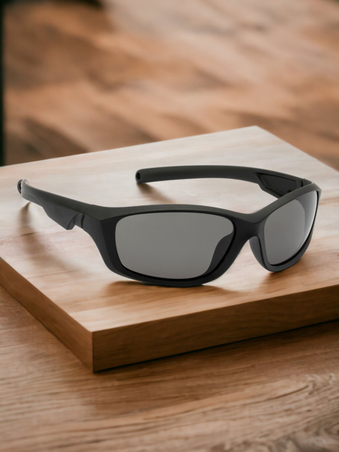 

ROYAL SON Kids Black Lens & Black Sports Sunglasses With Polarised And UV Protected Lens