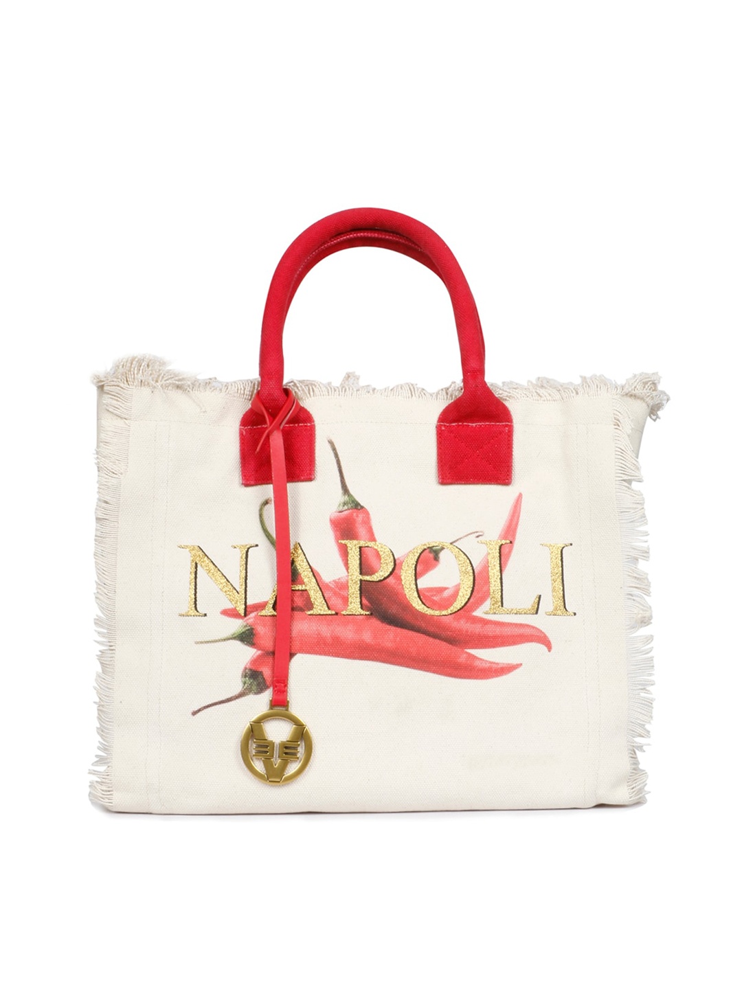 

Saint G Graphic Printed Shopper Tote Bag, White