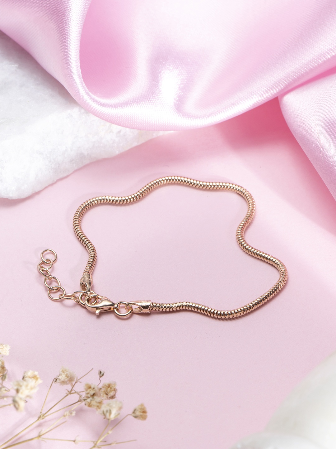 

Zavya Women Sterling Silver Rose Gold-Plated Wraparound Bracelet