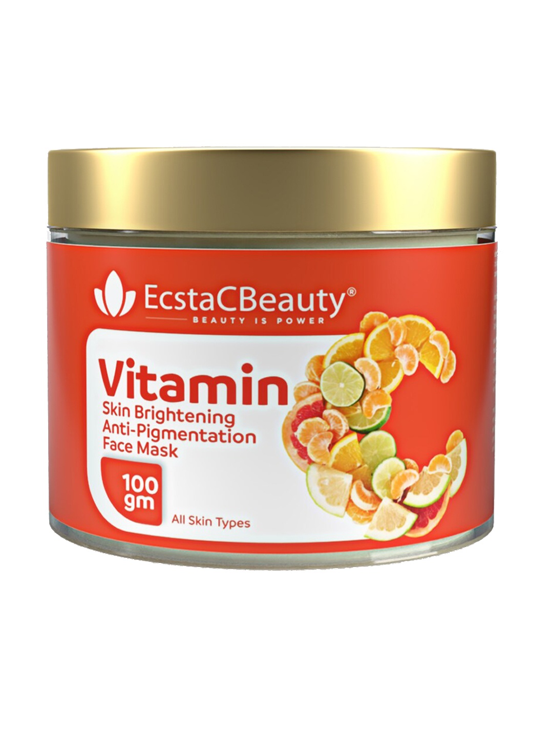 

EcstaCBeauty Vitamin C Skin Brightening Anti-Pigmentation Face Mask - 100ml, Orange