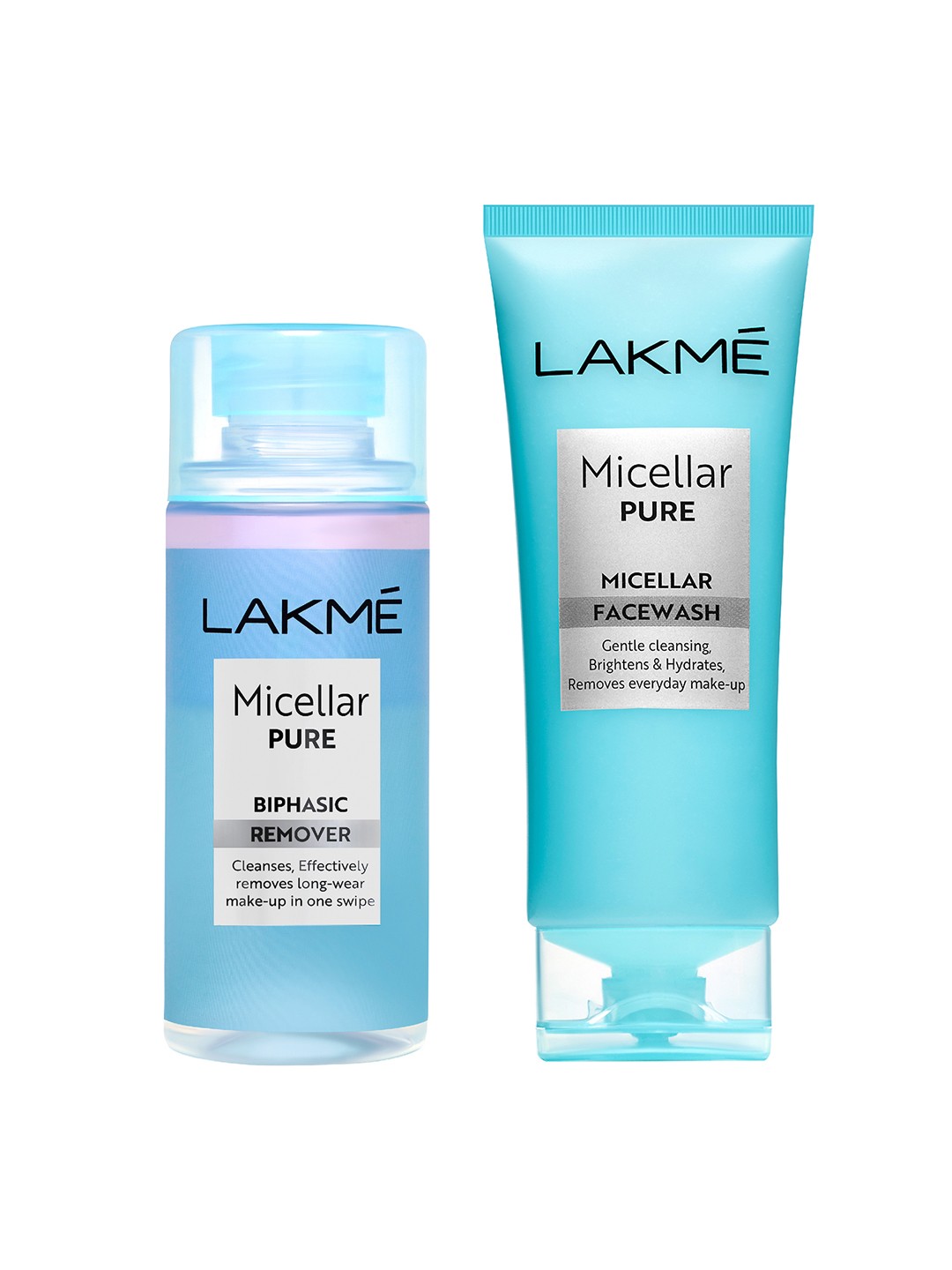 

Lakme Set of Micellar Pure Biphasic Remover 100 ml & Face Wash 100 g, Blue