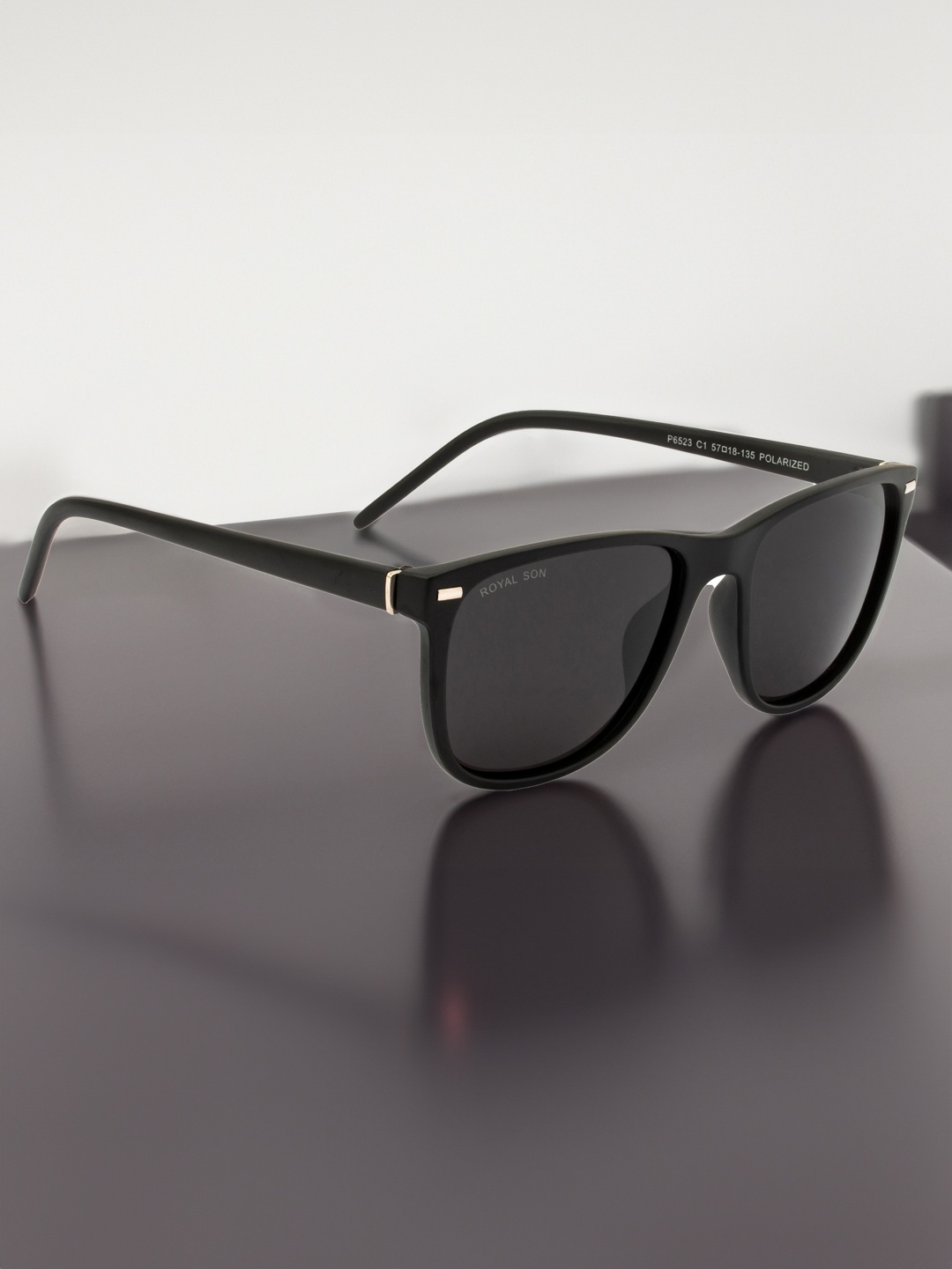 

ROYAL SON Unisex Square Sunglasses with Polarised and UV Protected Lens CHI00143-C1, Black