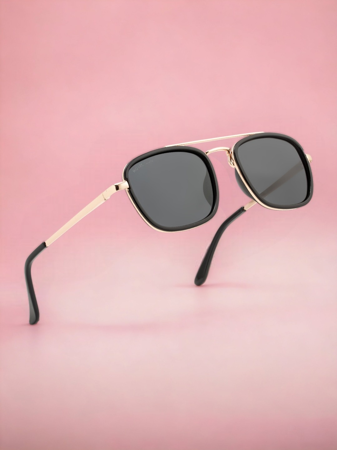 

ROYAL SON Unisex Square Sunglasses with Polarised and UV Protected Lens CHI00151-C2, Black