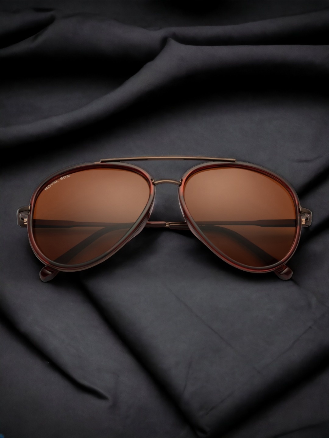 

ROYAL SON Unisex Aviator Sunglasses with Polarised and UV Protected Lens CHI00150-C3, Brown