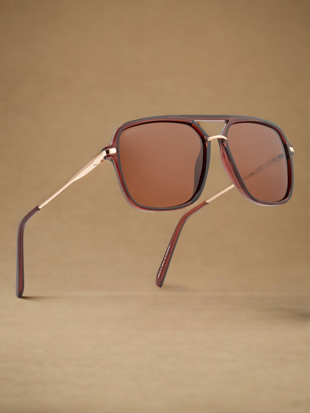 

ROYAL SON Unisex Wayfarer Sunglasses with Polarised and UV Protected Lens CHI00148-C2, Brown