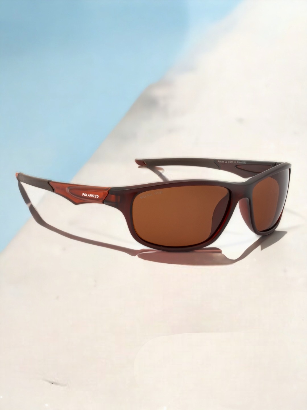 

ROYAL SON Unisex Sports Sunglasses with Polarised and UV Protected Lens CHI00144-C3, Brown