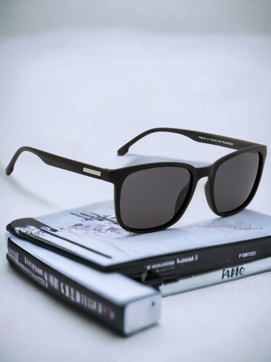 

ROYAL SON Unisex Square Sunglasses With Polarised And UV Protected Lens, Black