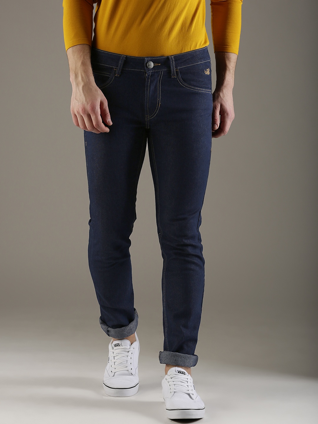 

Flying Machine Men Navy Blue Skinny Jackson Fit Low-Rise Clean Look Stretchable Jeans