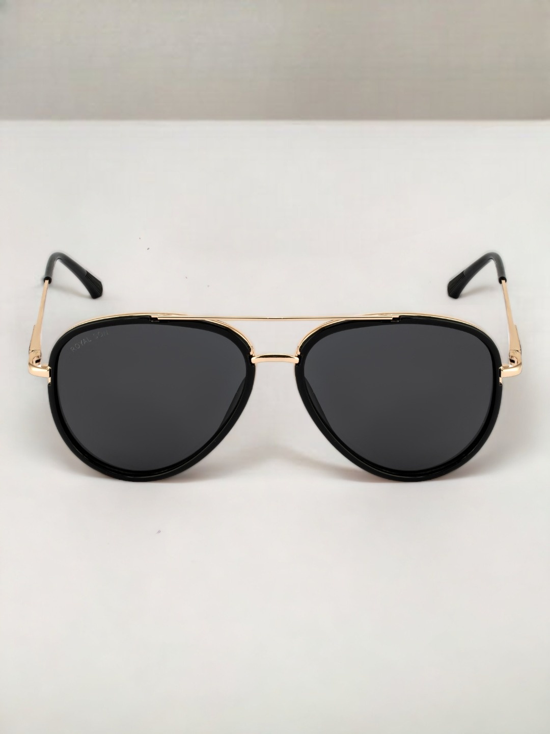 

ROYAL SON Unisex Aviator Sunglasses With Polarised And UV Protected Lens, Black