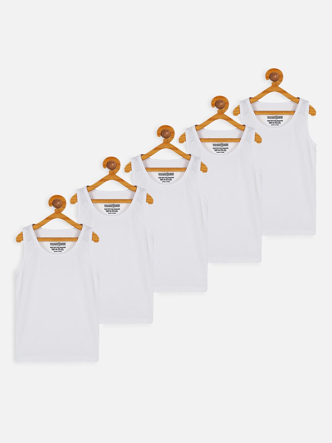 

Trampoline Kids Pack Of 5 Pure Cotton Innerwear Vests, White