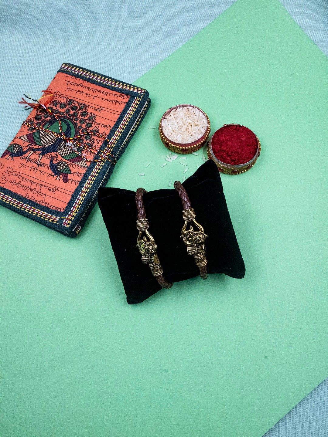 

StileAdda Set Of 2 Rakhi Gift Set, Brown