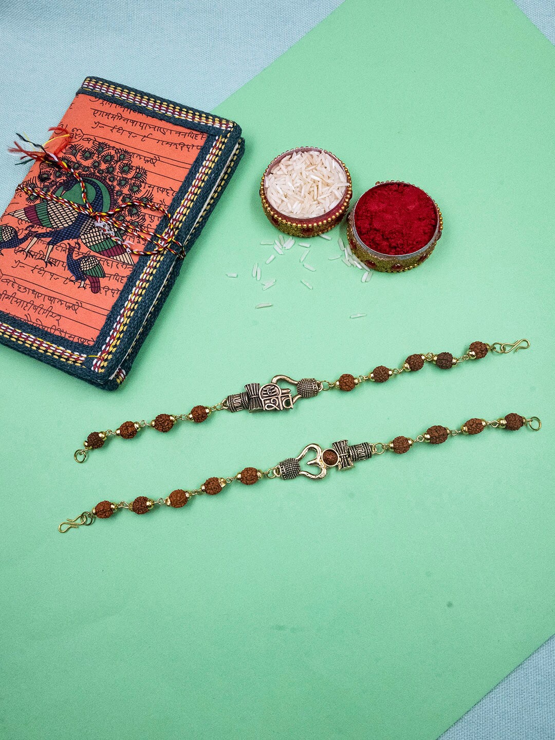 

StileAdda Set Of 2 Handcrafted Bhai-Bhai Rakhi Combo, Multi