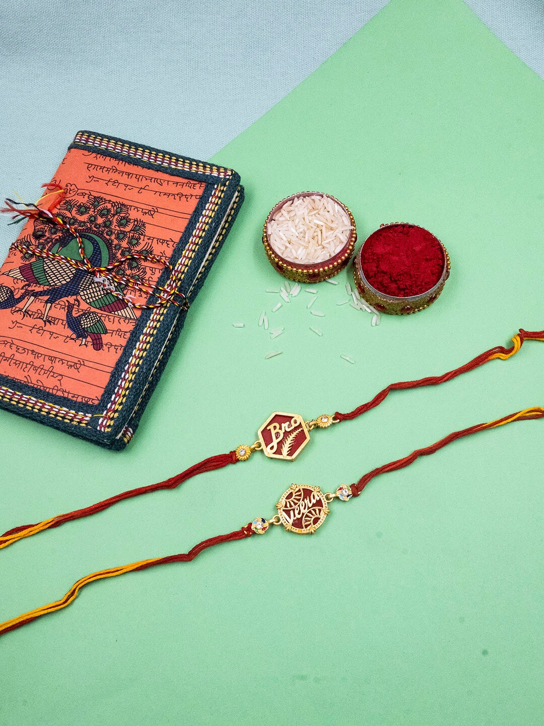 

StileAdda Set Of 2 Bhai-Bhai Rakhi, Red