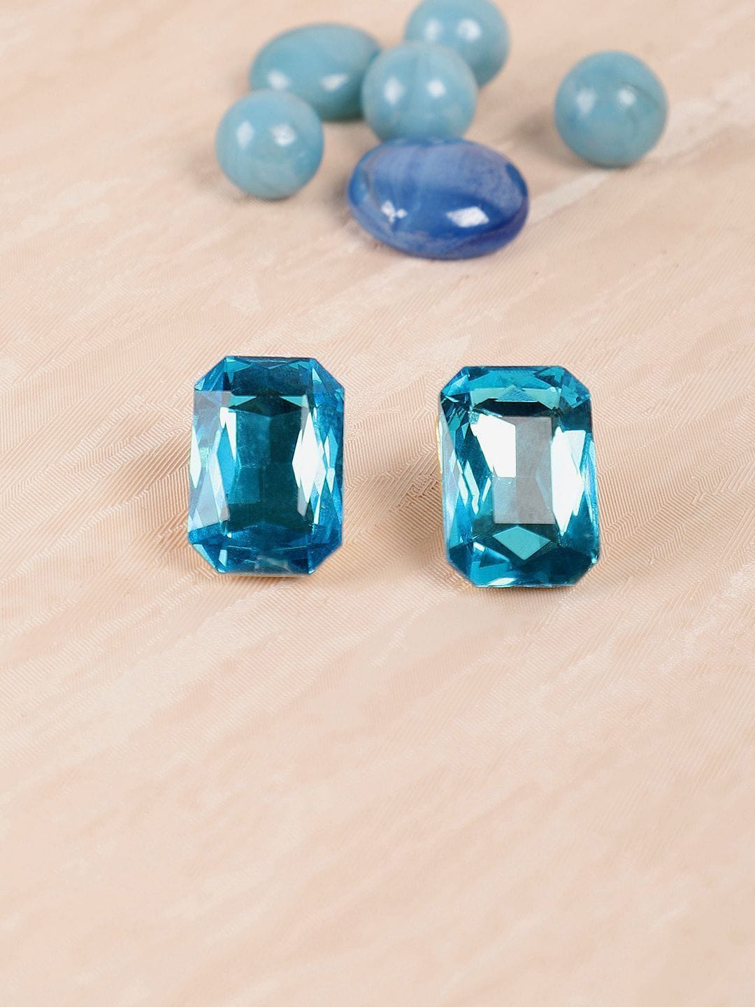 

Crunchy Fashion Gold Plated Crystal Studded Geometric Studs Earrings