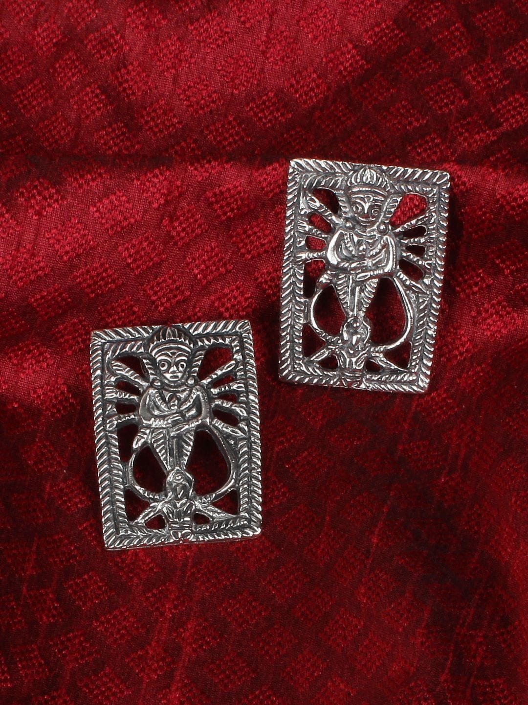 

Crunchy Fashion Silver Plated Geometric Shaped Studs Earrings