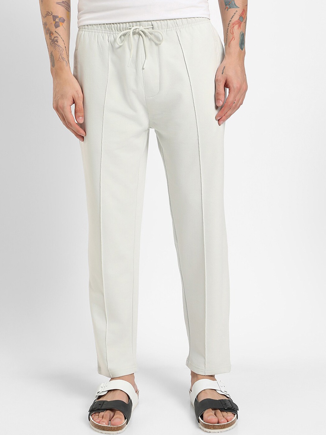 

Bewakoof Men White Regular Fit Cotton Track Pants
